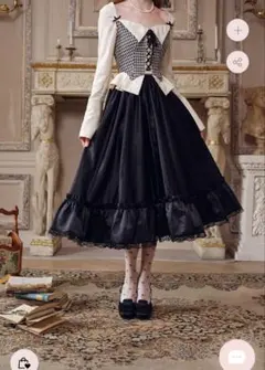 最終値下げ‼️lacemade ワルツの夢スカート ブラック ロングフレアスカート