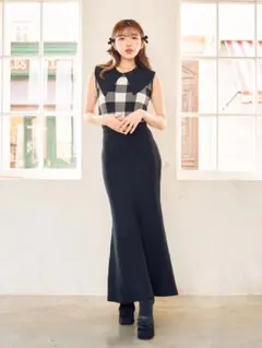 ダーリッチ ビッグカラーギンガムチェックワンピース