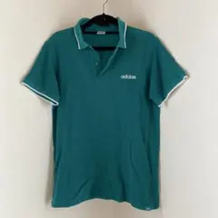アディダス　半袖メンズポロシャツM グリーン系