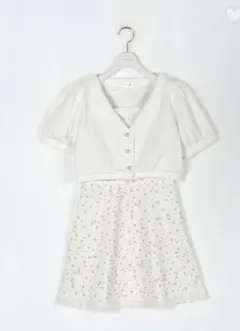 エブリン evelyn リブキャミOP×カーデセットピンク