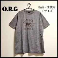 新品・激安！O.R.G プリントロゴ 半袖Ｔシャツ グレー Ｌサイズのサムネイル