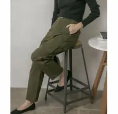 sonny label ナチュラルストレッチテーパードカーゴパンツ カーキのサムネイル