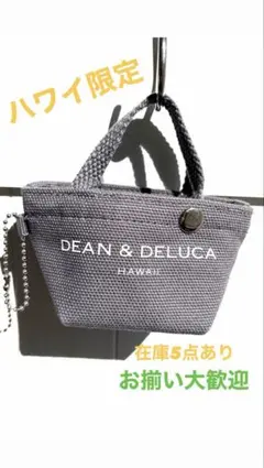 【新品未開封】ハワイ限定 ディーン＆デルーカ ミニミニトート チャーム グレー