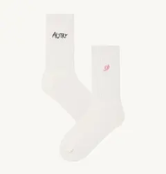 AUTRY チャンビンデザインソックス ホワイト
