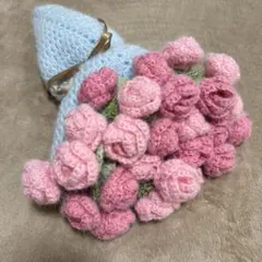 週末値引き】花束ブランケット 大きいいちごブランケット ハンドメイド