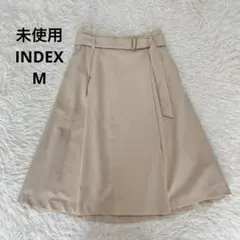 未使用◇INDEX ベルト付フレアスカート ベージュ Mのサムネイル