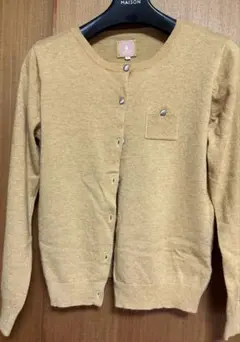 カラシ色　ニットカーディガン Mサイズ ポケット付き