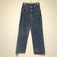 THE YON パール装飾 ワイドデニムパンツ - メルカリ