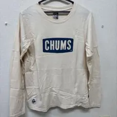 CHUMS ロゴ入り 長袖Tシャツ クリーム色　Mサイズ