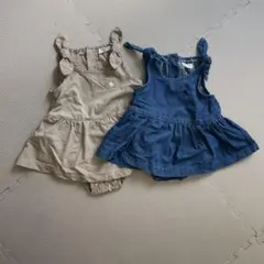 【POLO Baby】サロペットワンピース 2色セット 70 双子