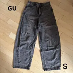 GU バレルレッグジーンズ　ブラウン　Ｓ