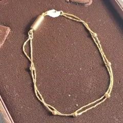 A*】様 2 チェーン　2連　ゴールド　カラーブレスレット 繊細デザイン 遺品整