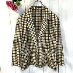 DAKS ダックス テーラードジャケット 11AB3 リネン混 チェック柄