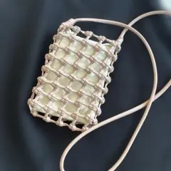 メッシュ　編み込み　ショルダーバッグ　ポシェット