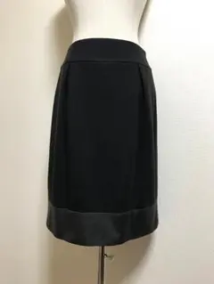 美品★ナチュラルビューティーウールタックスカート日本製ブラウンM★3478