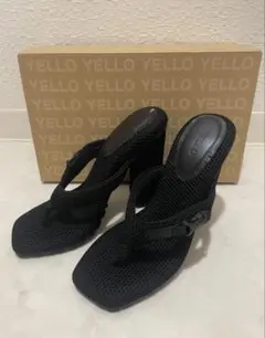 YELLO イエロ チャンキーヒール サンダル 厚底 黒 サイズM - メルカリ
