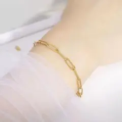 ステンレス スクエア チェーン ブレスレット ゴールド 新品 男女兼用 大人気