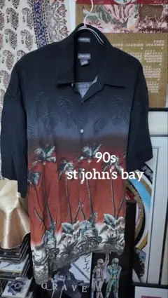 90s st john's bay レーヨンアロハシャツ