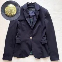 美品★ZARA BASIC ザラ テーラードジャケット 紺ブレ 金ボタン XSのサムネイル