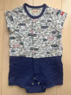 ミキハウス　車プリント ロンパース 80cm