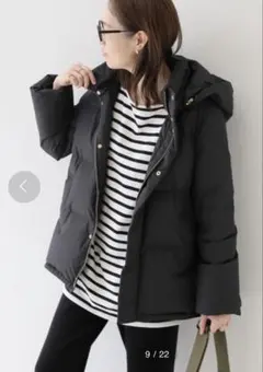 《極美品》SLOBE IENA 2way フードショートダウンコート　ブラックM