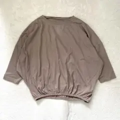 グリーンレーベルリラクシング カットソー ドルマンスリーブ 七分袖 ブラウン F