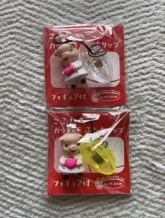 ACECOOK こぶたのカップ麺ふた止めクリップ フィギュア付 2種 非売品