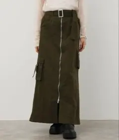 ジップカーゴスカート カーキ M NOGLE(ノグル)