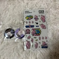 BT21 cookyシール×ジョングク缶バッチセット