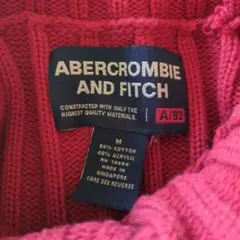 AbercrombieきれいなREDリブ編みハイネックセーター