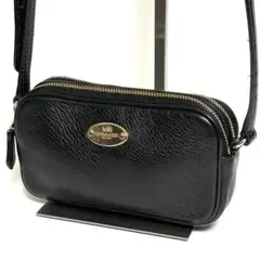 ✨極美品✨COACH コーチ クロスボディポシェット Wファスナー レザー 黒