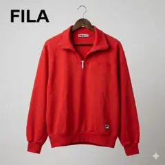 フィラ ハーフジップスウェット 赤 古着 90s Y2K レトロ ストリート