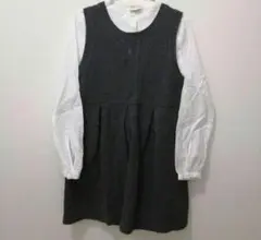 グレー ワンピース　ザラ　ニューヨーカー　120 130 白シャツ　卒園式