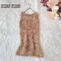 ●KISS KISS シャギーノースリーブワンピースもこもこ　手触り◎ベージュ