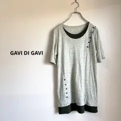 GAVI DI GAVI ガヴィディガヴィ 半袖チュニック ボタン付 グリーン系