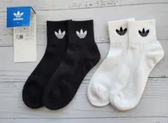 新品 アディダス オリジナルス ホワイト×ブラック ソックス 2足 S
