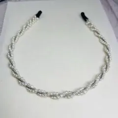 天然パール ヘアバンド エレガント ラップデザイン パーティー デイリー 本真珠