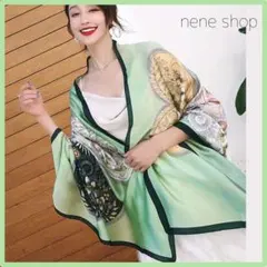 花柄ストール 大判 ストール スカーフ フォーマル 通勤 通学 グリーン