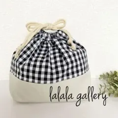 ギンガムチェック♡ベージュ♡お弁当袋♡ランチバッグ♡巾着♡男の子にも♡