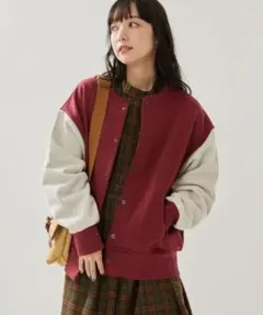 FREAK'S STORE ヘビースウェットスタジャン　レッド系　ジャケット