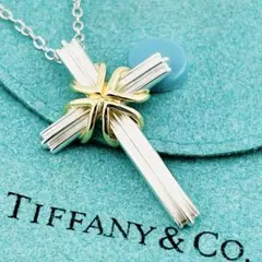【美品】 TIFFANY&Co. ネックレス　 シグネチャークロス コンビ242