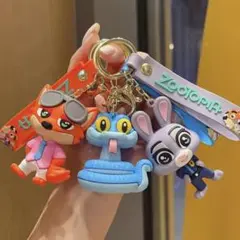 大人気❣️3点セット！ズートピア ニック＆ジュディ＆ゲイリー キーホルダー