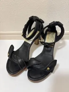 pippichic レザー ストラップサンダル ブラック 36