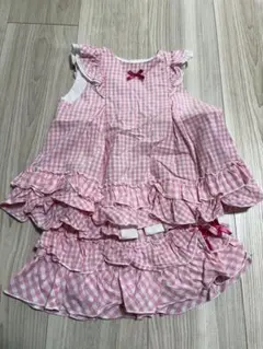 Bebe べべ　セットアップ　ギンガムチェック　ピンク
