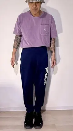 adidas アディダス トラックパンツ ジャージパンツ ネイビーサイドライン