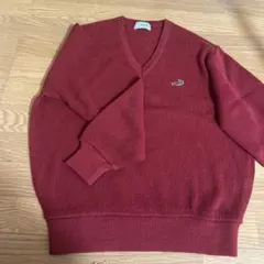 Crocodile Vネックセーター Ｌ　サイズ 赤のサムネイル