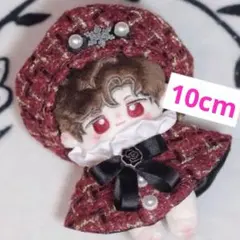 可愛い　ぬい服 着せ替え服 ぬいぐるみ服10cm 赤色　　帽子&マント