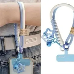 スマホストラップ 花チャーム付き かわいい