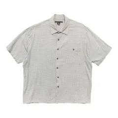 USA 古着 レーヨン 半袖シャツ 柄シャツ 総柄 メンズL グレー