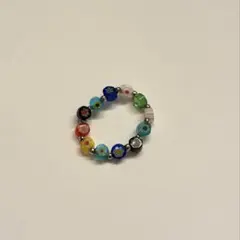 ハンドメイド カラフルビーズリング